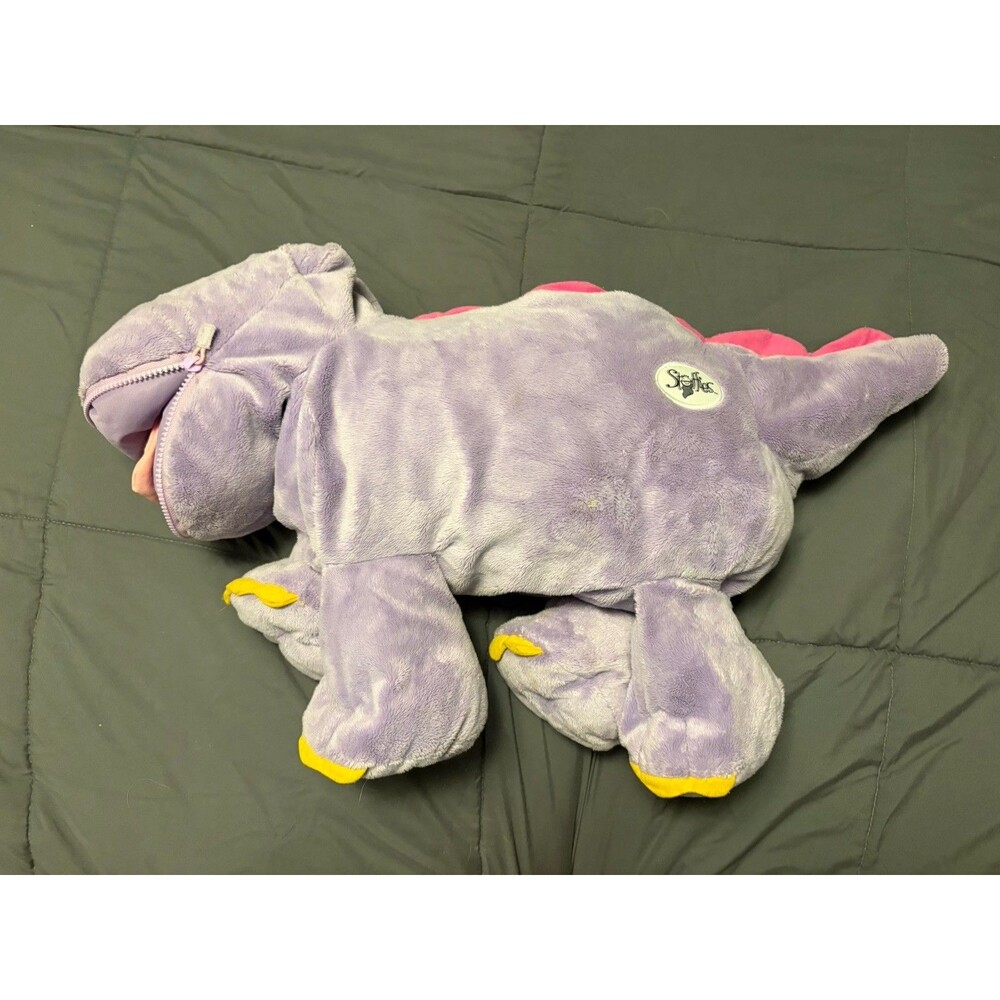 Stuffies Stomper The Dinosaur 20” Plush Stuffed Animal Pocket Storage Pillow